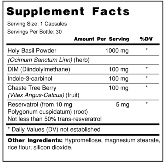 Estro Cleanse Plus supplement facts