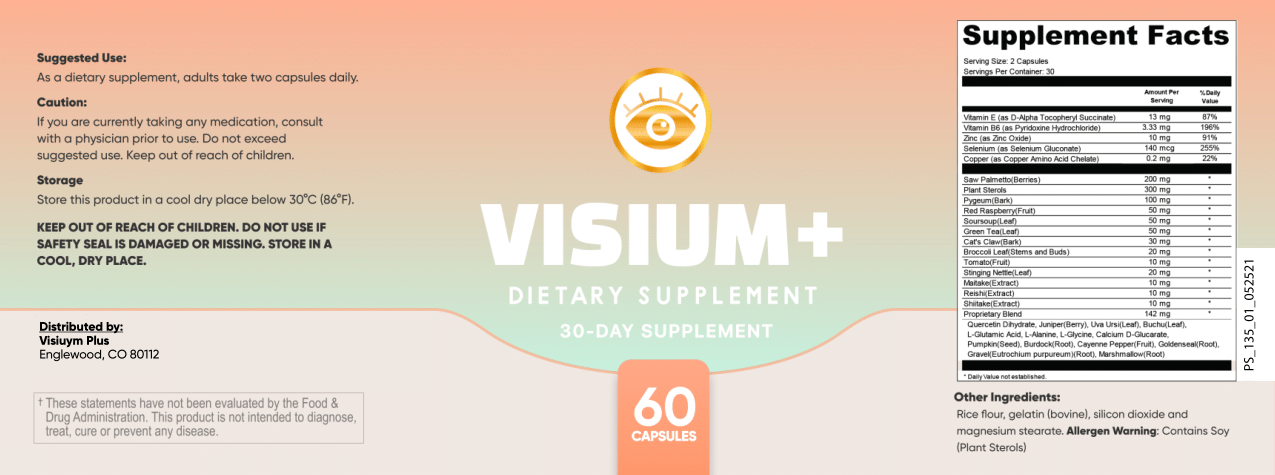 Visium Plus Supplement facts